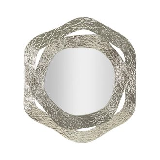 Dmora Dmora - Espejito Abacaxis, Espejo, Objeto De Decoraci&oacute;n De Pared, Decoraci&oacute;n De Espejo, 66x6 H75 Cm, Plata