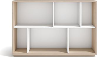HERDASA Estanter&iacute;a Librer&iacute;a, Colecci&oacute;n Nack, Con 2 Niveles De Altura En Melamina Color Nogal Claro-blanco