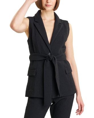 Natori Stretch Texture Jacquard Sleeveless Jacket