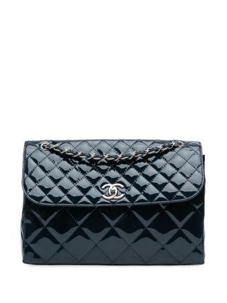 Chanel 2010-2011 Quilted Patent In The Business Flap shoulder bag - women - Patent Leather - One Size - Blue