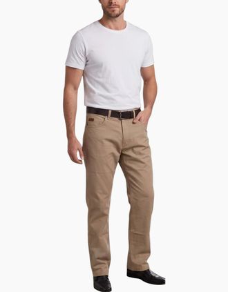 Farah Mens FARAH CLASSIC Mens Trouser Flat Cotton Pant - Brown - Size: W44 l32
