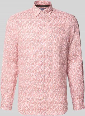 Christian Berg Slim Fit Leinenhemd aus reinen Leinen in Lachs, Gr&ouml;&szlig;e 3XL