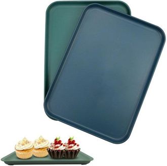 No Brand Flightmode - Juego De Bandejas Rectangulares (2 Piezas) - Antideslizantes, Reutilizables, Aptas Para Cocinas, Restaurantes Y Cafeter&iacute;as - 22 X 30,5 Cm