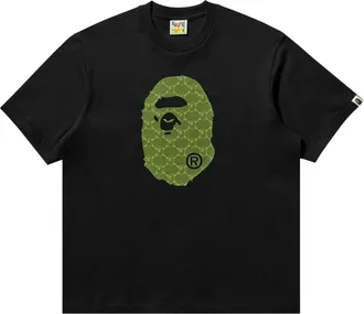 A Bathing Ape College Monogram Ape Head Relaxed Fit T-Shirt Black 1L30-110-334-BLK