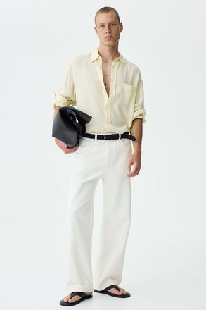 H&M Relaxed-fit Cotton Pants in White at Nordstrom, Size 31