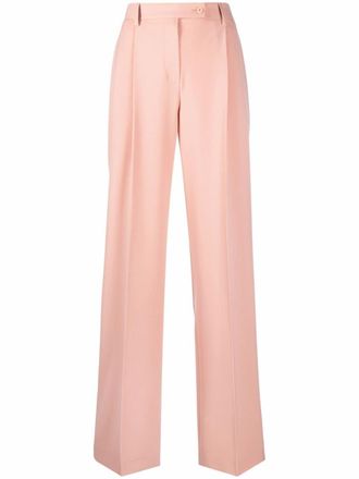 Alberta Ferretti high-waisted wide-leg trousers - women - Elastane/Cupro/Polyester/Virgin Wool - 40 - Pink