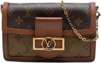 Louis Vuitton Pre-owned Dauphine Crossbody Bag - Dames - Vintage Schoudertas - Bruin - ONE Size - Leer - Vintage