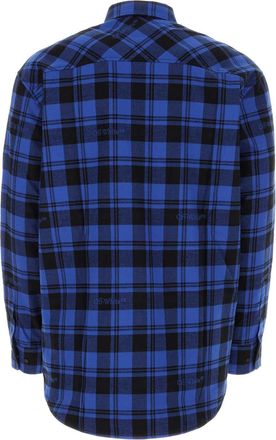 Off-white Mens Printed Cotton Shirt Darkblue Camicie
