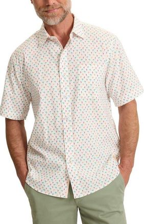 Tommy Bahama Nova Wave Flock It to You Short Sleeve Seersucker Button-Up Shirt in White at Nordstrom, Size 3Xlt