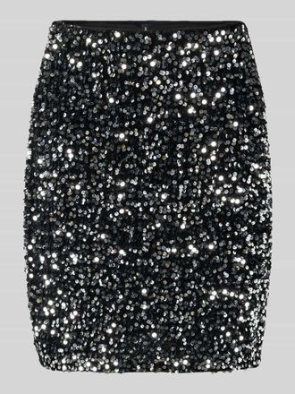 Vero Moda Leicht ausgestellter Mini-Rock mit Paillettenbesatz Modell BELLA in Silber, Gr&ouml;&szlig;e L