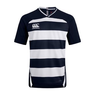 Canterbury Of New Zealand Heren Evader Gestreepte Vapodri Shirt (Navy)