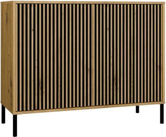 Topeshop Topeshop - kamaro - Credenza con 2 ante e 4 ripiani - rovere artigianale
