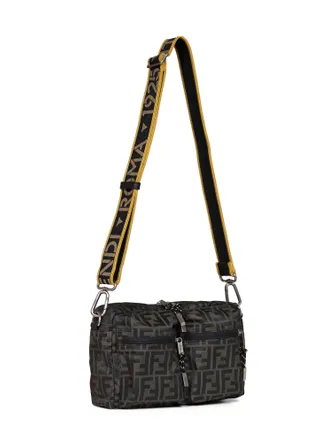 Fendi FF Zucca Technical Fabric Crossbody Bag - Brown
