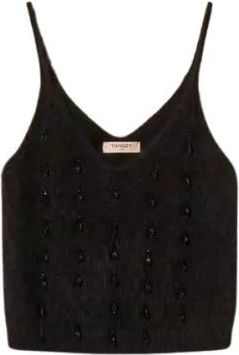 Twinset Mouwloze Tops - Dames - Tops zonder mouwen - Zwart - S - Wol - Tops