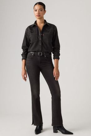 Levi's 725 Bootcut Studded Slit Hem Vaqueros - Mujer - 24X32 - Negro / Hammer It Home