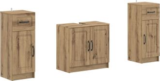 vidaXL Juego De Gabinete De Ba&ntilde;o De 2 Piezas Utrecht Roble Artisan Vidaxl