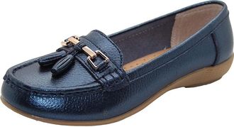 Jo & Joe Ladies LR Nautical Loafer Flatform Shoes Peacock Blue UK 7