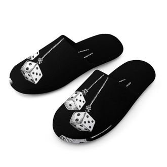 Generic Two Dice Hanging on A Rope Mens House Slippers Slip Indoor Slipper On Shoes Warm Outdoor
