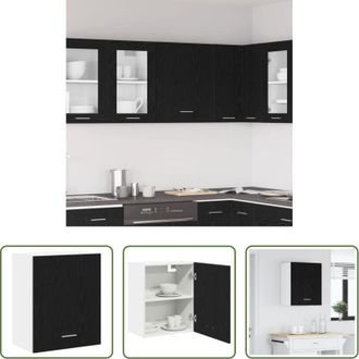 vidaXL Armadio appeso - Armadio pensile con porta Riga Rovere nero 50 x 31 x 60 cm