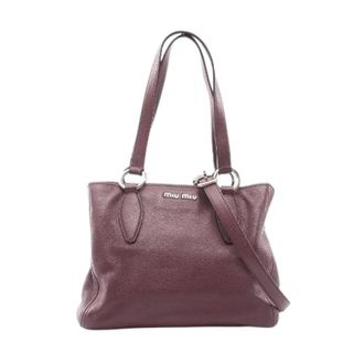 Miu Miu Pre-owned Handbags, female, Red, Size: ONE SIZE Pre-owned Vitello Phenix 2way tote bag