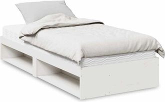 vidaXL Vidaxl - Sof&aacute; Cama Con Colch&oacute;n Madera Maciza De Pino Blanco 80x200 Cm