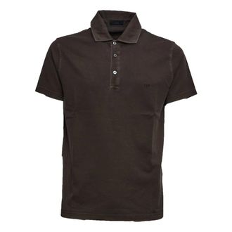 Fay Polo Shirts, male, Brown, Size: XL Jersey Polo