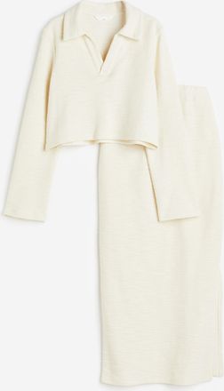 H&M MAMA 2-teiliges Set mit Shirt und Jupe - Cremefarben