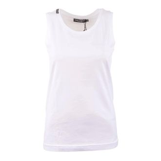 Dolce & Gabbana Sleeveless Tops, female, White, Size: L Sleeveless T-shirt