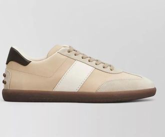 Tod's leather panelled low-top sneakers