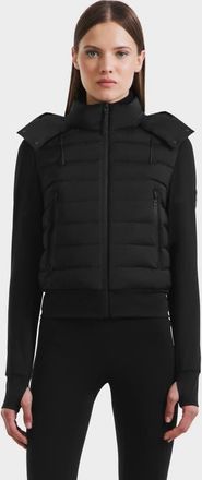 Rudsak Cassa Light Down & Neoprene Crop Jacket in Black at Nordstrom, Size X-Large