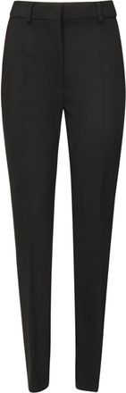 Sportmax Slim-fit broek - Dames - Slim Fit Broeken - Zwart - M - Leer - Broeken