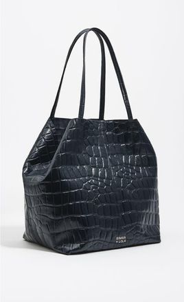 Bimba & Lola Mock Croc Large Leather Shopper Bag in Petrol Blue at Nordstrom