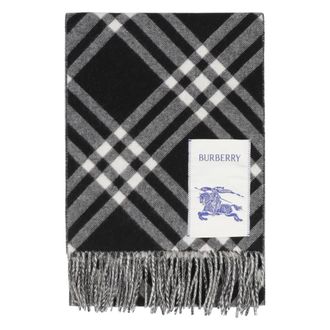 Burberry Winter Scarves, female, Black, Size: ONE SIZE Fringed Cashmere Scarf