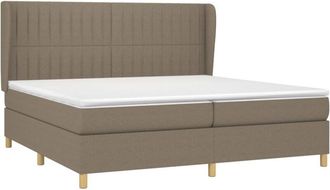 vidaXL Vidaxl - Cama Box Spring Con Colch&oacute;n Tela Gris Taupe 200x200 Cm