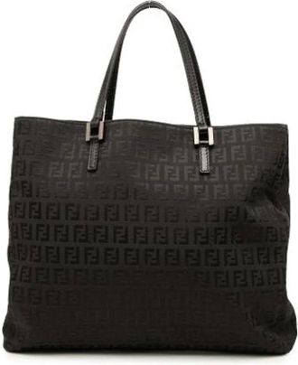 Fendi Pre-owned Tote Bags, female, Black, Size: ONE SIZE Pre-owned Vintage Leather Tote Bag