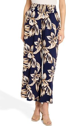 Caribbean Joe Breezy Crop Wide Leg Pants in Navy at Nordstrom Rack, Size X-Large
