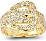 Glaze Jewelry Pav&eacute; Cubic Zirconia Buckle Ring in Gold at Nordstrom Rack, Size 8