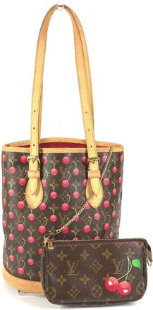 Louis Vuitton Monogram Cherry Brown Monogram Cherry Red Color Shoulder Bag Tote Bag (Pre-Owned)