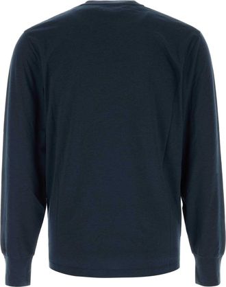 Tom Ford Mens Navy Blue Lyocell Blend T-Shirt Oceancavern Exterior: Cotton Maglieria Sweater