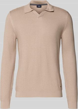 Joop Strickpullover mit Umlegekragen Modell Galdino in Sand, Größe XXL