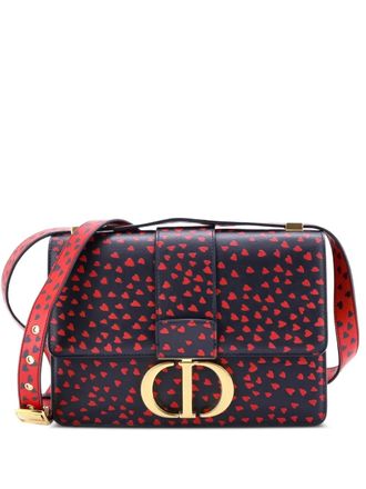 Dior 30 Montaigne Flap Bag Printed Leather shoulder bag - Blu