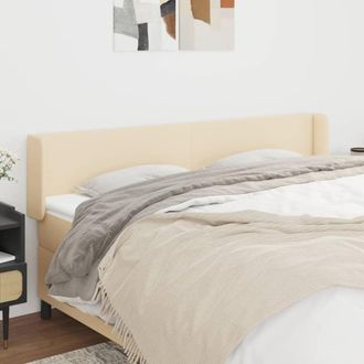 vidaXL Cabecero De Tela Color Crema 163x16x78/88 Cm Vidaxl