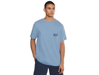 Vineyard Vines Sport Fisher Palm Whale Short Sleeve T-Shirts Mens T Shirt Serenity Blue : 2XL, Cotton