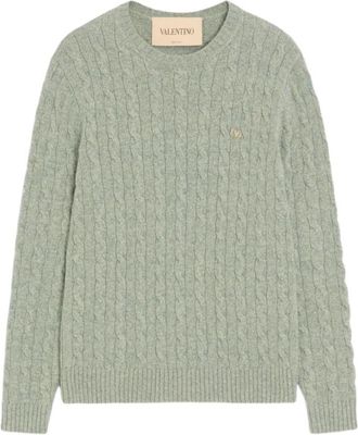 Valentino Garavani Ronde hals gebreid - Heren - Ronde hals truien - Groen - M - Truien & Vesten