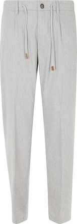 Eleventy Light Grey Jogger Pants with Elastic Waistband
