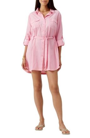 Melissa Odabash Lacey Cover-Up Minidress in Rose at Nordstrom, Size X-Small