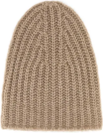 The Row Womens Marly Ribbed Cashmere Beanie Beige