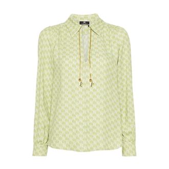 Elisabetta Franchi Dames, Blouses & Shirts, Groen, Maat: L Poliester
