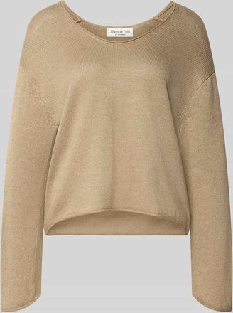 Marc O'Polo Regular Fit Strickpullover aus Baumwoll-Leinen-Mix in Beige, Gr&ouml;&szlig;e XXL