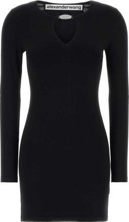 Alexander Wang Alexander Wang Black Stretch Viscose Blend Mini Dress